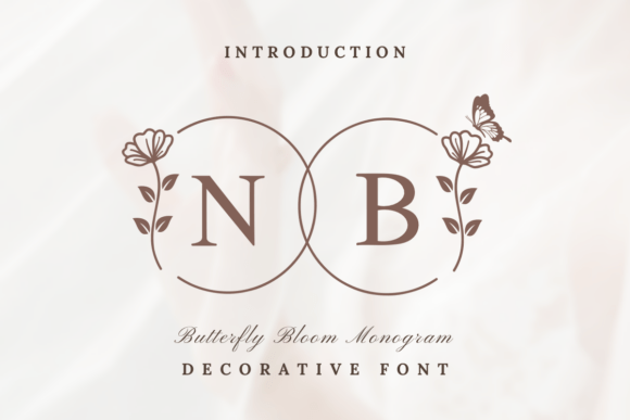 Butterfly Bloom Monogram Font for Editorial Design