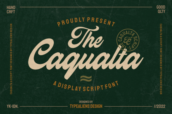 Caqualta Font: Bold Vintage Script for Handmade Products