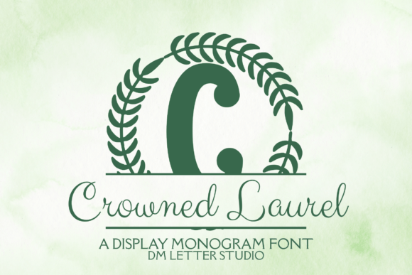 Crowned Laurel Monogram Font for Elegant Web Design