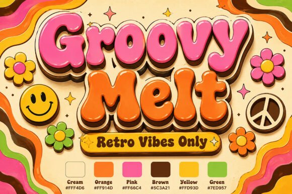 Groovy Melt Font: A Display Typeface for Retro Campaigns