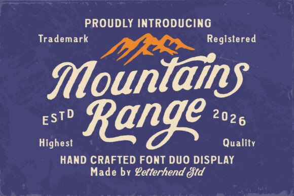 Mountains Range Duo Font for Handmade Products