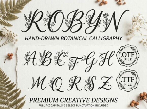 Robyn Font: Premium Botanical Calligraphy for Digital Campaigns