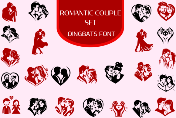 Romantic Couple Set Font: A Visual Dingbat Review