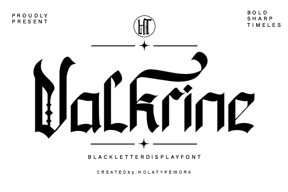 Valkrine Font: Bold Blackletter for Modern Campaigns